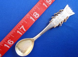 1955 Sweden Solid 830/1000 Silver Souvenir Spoon With Rings,  Engraving,  King? photo