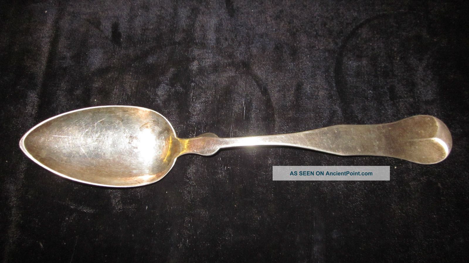 19th Century Coin Silver Serving Spoon Newell Harding Haverhill Massachusetts Coin Silver (.900) photo