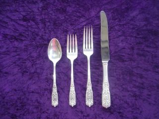Milburn Rose Westmorland Sterling Silver 4 Piece Place Size Setting photo