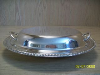 Silver Plate Serving Casserole Dish photo