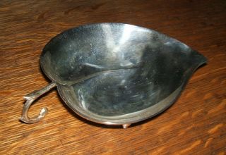 A1 Plate England Vintage Silver Plate Leaf - Shaped Candy Dish. photo