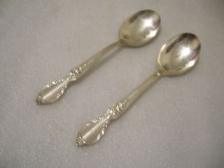 Rogers Victorian Rose Pattern 2 Oval Soup Spoons 1954 photo