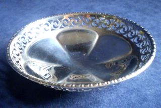 Good Old Silver Plated Pierced & Facetted Bon Bon Dish / Bowl C1920 photo