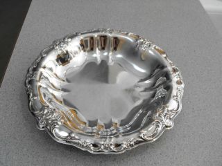 International Silver Co Silver Plate Bowl With Floral Decor photo