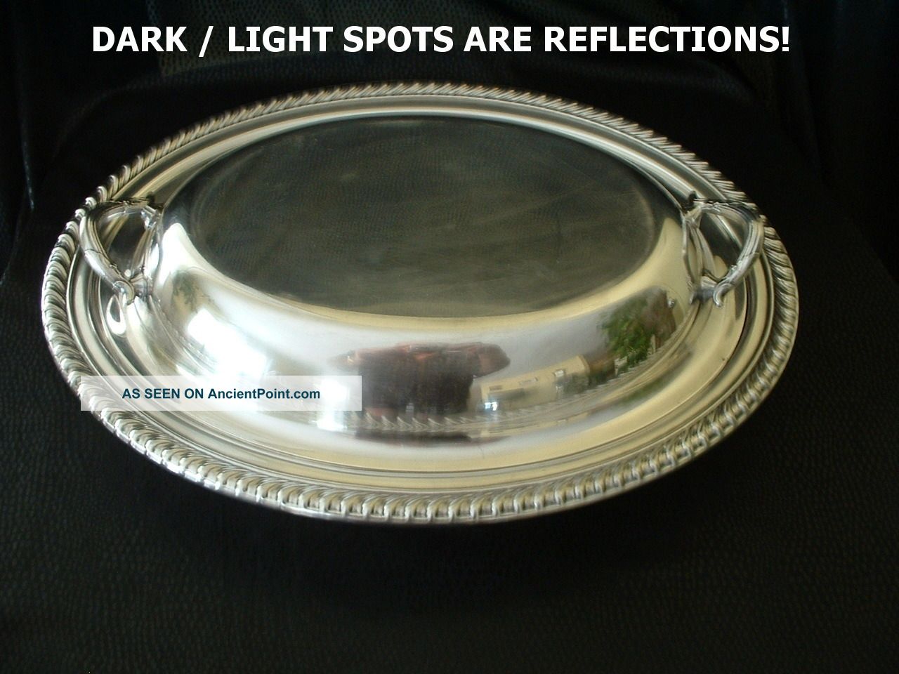 Vintage Wm Rogers Silverplate Vegetable Entree 2 Piece Serving Tureen Dish Bowl Bowls photo
