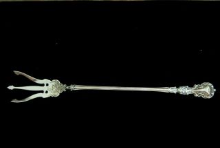 Lettuce Fork Sterling Silver Ornate Unknown Maker 8 5/8 Inches Long photo