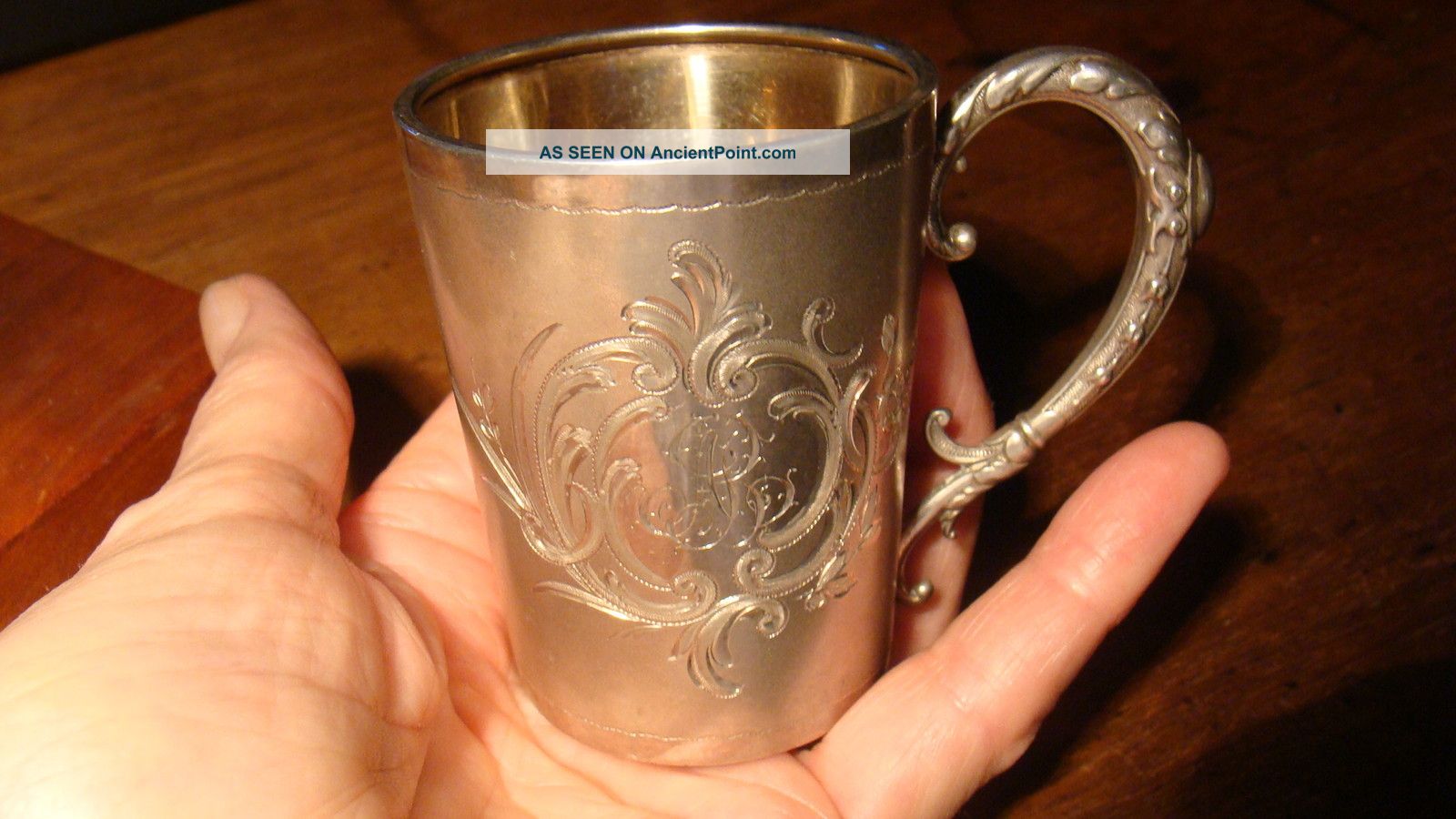 German 800 Silver Christening Cup - - Ca: 1900 Reich Mark Germany photo
