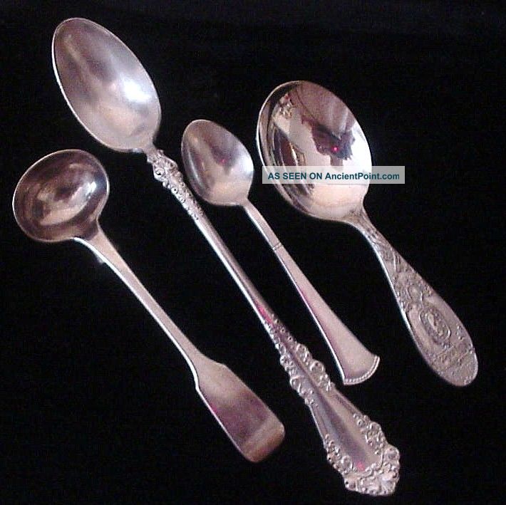 Serving Spoons,  Jelly Spoon,  Master Salt,  Birth Spoon,  Demitasse Mixed Lots photo
