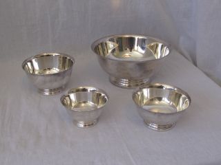 Set Of 4 Silverplate Bowls photo