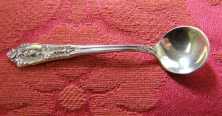 Antique Wallace Rose Point Individual Salt Cellar Spoon Sterling Silver photo