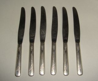 6 Tudor Plate Oneida Queen Bess Table Knives 1946 photo