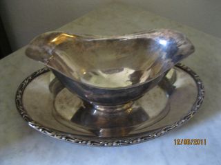 Vintage Wma.  Rogers Silver - Plate Gravy Bowl.  