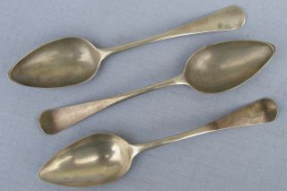 3 Three.  833 Dutch Silver Serving Spoons W/hallmarks 1845 Total Weight Of 6.  4oz photo