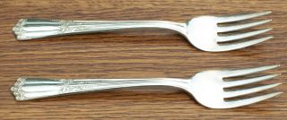 2 “lenox” Silverplate Salad Forks By Wallace Silver Pattern 1933 photo