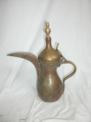 Rare Vintage,  Elaborate Brass Teapot Chinese Style Middle Eastern photo