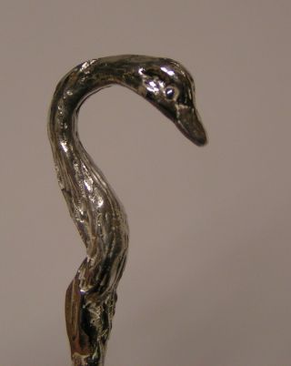 Salt Spoon (swan) Solid Sterling Silver photo