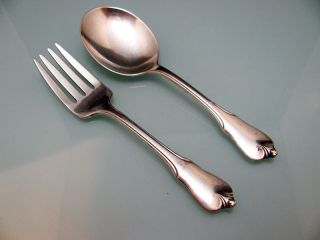 Wallace Sterling Silver Grand Colonial Baby Spoon And Fork,  No Monograms photo