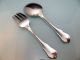 Wallace Sterling Silver Grand Colonial Baby Spoon And Fork,  No Monograms Wallace photo 1