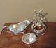Vintage Wm A Rogers Silver Plated Gravy Boat With Warming Stand 3 Pieces - 1940s Sauce Boats photo 3