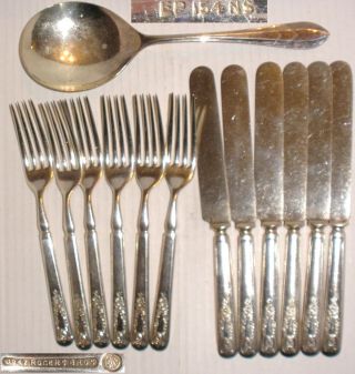 Vintage Silver Plated Cutlery By Rogers Bros (est 1847).  6 Knives 6 Forks photo