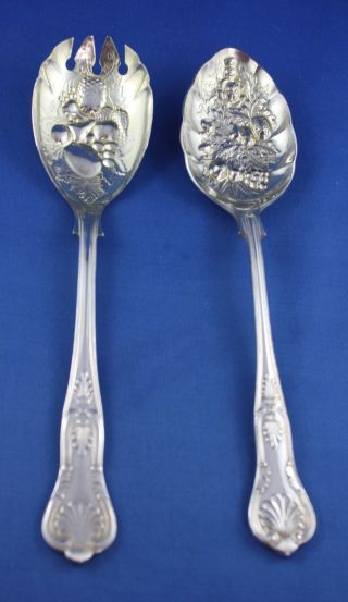 Two Silver Plated Sheffield Made In England 9 Inch Long Serving Pieces photo