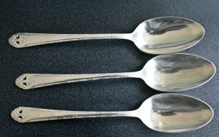 4 Antique Holmes & Edwards Lovely Lady Serving Spoons photo