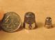 2 Antique Sterling Thimbles: A 10 - Panel Victorian Simon Bros & A Teeny One Thimbles photo 1