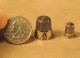 2 Antique Sterling Thimbles: A 10 - Panel Victorian Simon Bros & A Teeny One Thimbles photo 2