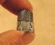 2 Antique Sterling Thimbles: A 10 - Panel Victorian Simon Bros & A Teeny One Thimbles photo 4