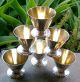 Vintage Silver Plated Set Of 6 Alpaka Footed Cups 3oz Marked 