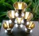 Vintage Silver Plated Set Of 6 Alpaka Footed Cups 3oz Marked 