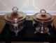 Pair Of 2 Matching Leonard Silver 4pc Chafing Dish Sets/warmers & Glass Inserts Other photo 1