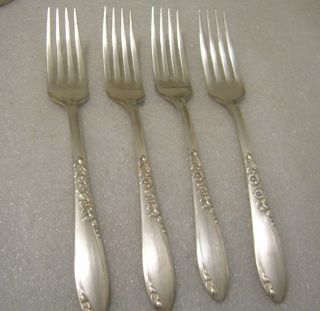 Wm.  A.  Rogers Country Lane Pattern 4 Dinner Forks 1954 photo