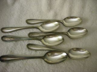 Vintage Wm Rogers & Son Aa Silver Plate Tea Spoons 6 Pcs Vgc photo
