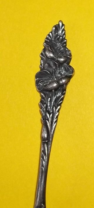 Vintage Circa 1900 Sterling Silver 7.  5 Gr Demitasse Spoon Ornate Flower Handle A photo