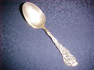 Sterling Souvenir Spoon With Indian Chief On Handle And Chicago In Bowl photo