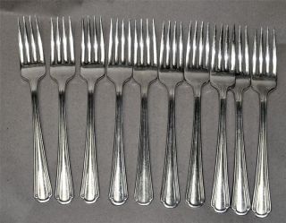 Antique Victor S.  Co A1+ Overlay 10 Silverplate Dinner Forks - 50s - photo