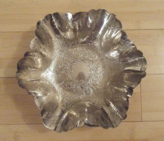 Roseleaf By Benedict Silverplate Bowl W/engravings,  Lovely photo