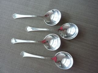 Four Reed & Barton Seirra Silverplate Round Bowl Cream Soup Spoon photo