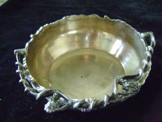 Antique Silverplated Meriden Rogers Grapes Candy Or Bon Bon Dish Bowl photo