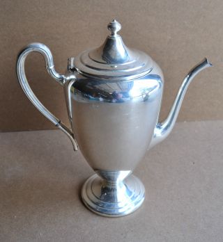 Vintage Estate Sale F.  B.  Rogers Silver Plated Coffee Pot Server Footed On Copper photo