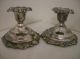 Pair Of Antique Sheridan Silver Vintage Taper Candle Holders Flower Design Candlesticks & Candelabra photo 1