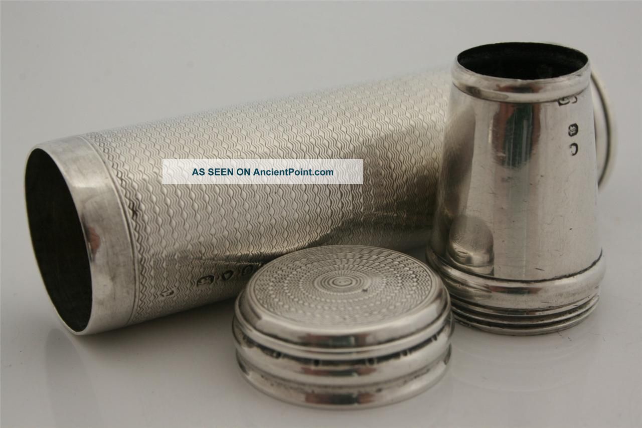 Unusual,  London 1848,  Silver Campaign Shaving Brush Case Other photo