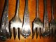 6 Antique Vintage Rogers 1898 Anchor Pickle Olive Fork Silverplate Initial F Other photo 9