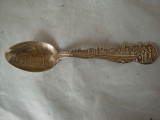 Antique Sterling Silver Us Government Bld.  & Post Office Chicago Souvenir Spoon photo