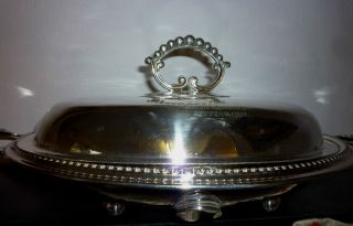 Silver Plated Worming Serving Plate photo