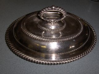 Wonderful Antique Silver Plated Covered Serving Dish By Ellis - Barker,  England photo