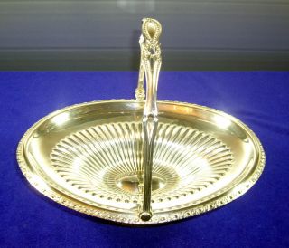 Silver Plated Oval Footed Basket With Handle By Hartford Mfg Co,  Hartford,  Ct photo