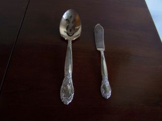 Oneida Silver Pate Silversmiths Serving Spoon And Butter Knife photo