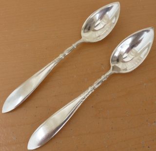 (2) 1847 Rogers Silverplate Fruit Spoons,  Queen Ann,  St.  Moritz,  1910, photo
